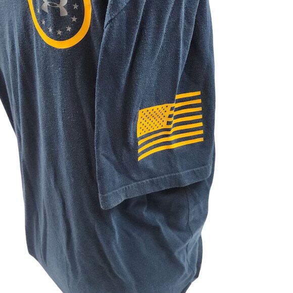 Under Armour Mens HeatGear Loose Fit T-Shirt "By Sea" Navy Blue Size L - Picture 7 of 9